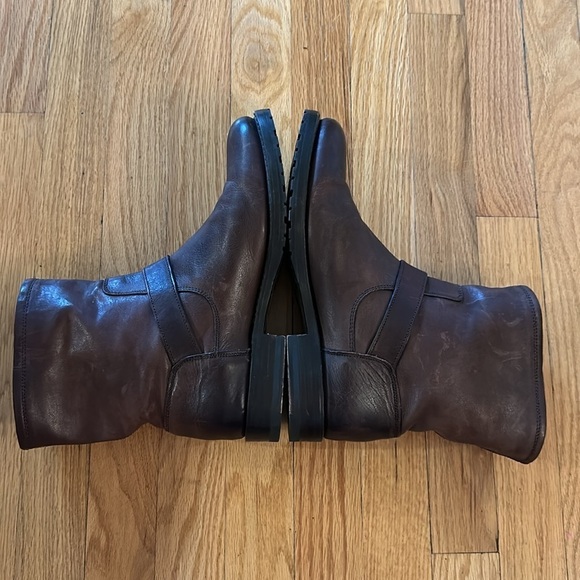 Frye sz 8.5 B Natalie Short Engineer brown boots great pre owned condition - Picture 5 of 10